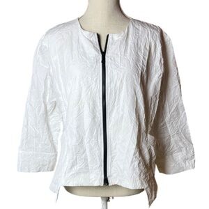 Kozan Arturo Shirt / Jacket in white crush fabric - XL